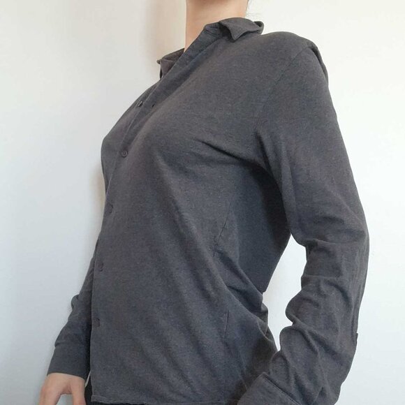 Vintage 90s classic basic grey cotton button-up shirt for work / office - Picture 5 of 16